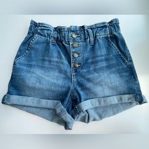 NWOT Blue Spice Paperbag Waist Jean Shorts Juniors Size 0
